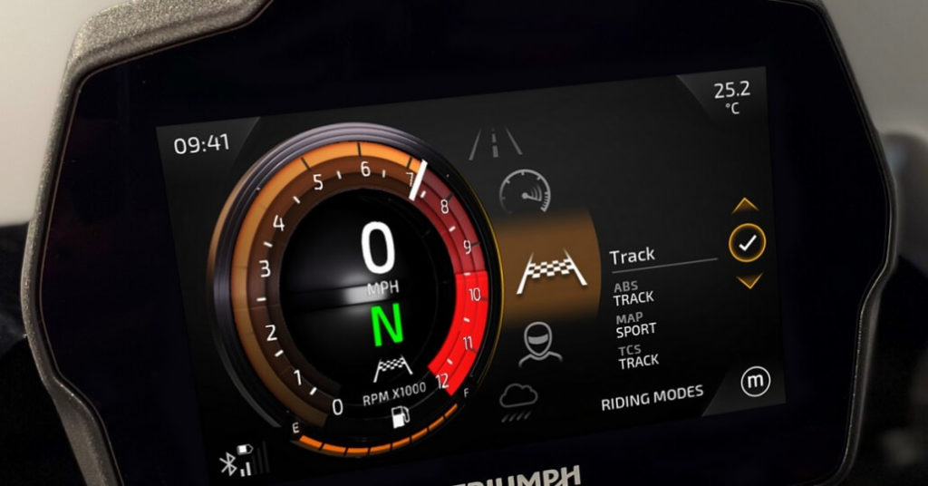 2021 Triumph Speed Triple 1200 RS Display Modes